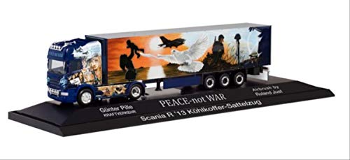 Scania R13 TL Herpa 122016 maquette de camion frigorifique Pille Peace haut de gamme