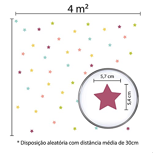 Adesivo de Parede Infantil Estrelas Coloridas