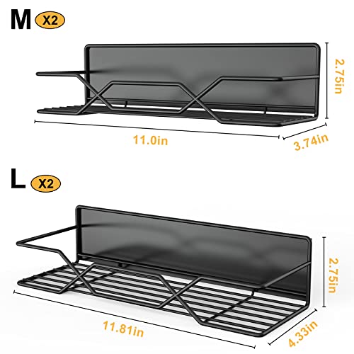 Stofiro Magnetic Spice Rack For Refrigerator, 4 Pack Organizer, Super Strong Magnetic Spice Racks With 4 Removable Hooks, Sturdy & Multiple Use, Saving Space & Keeping Tidy（Black） #TOP1