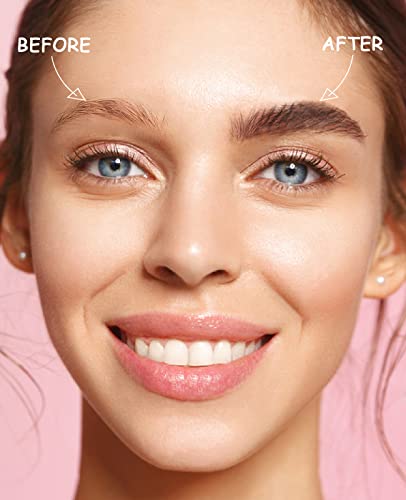 Yfulfill Eyebrow Stencil Kit For Beginners, Dark Brown Eyebrow Stamp Stencil Kit Waterproof With Sponge Applicator, Perfect Water Resistant Eyebrow Powder Stamp #TOP2