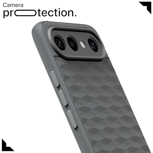 Image of Pikkme Back Cover for Vivo X300 FE 5G Camera Protection 3D Hexa Cube Design Silicone Protective Bumper Case (Grey)
