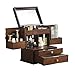 Produktbild Gymqian Double Türeholz Schmuckschatulle Mit Spiegel, Großkapazität Schmuck Organizer Aufbewahrungskoffer, Kosmetischer Aufbewahrungsbox, Geschenk Für Angehörige, 28X20X16Cm Exquisi