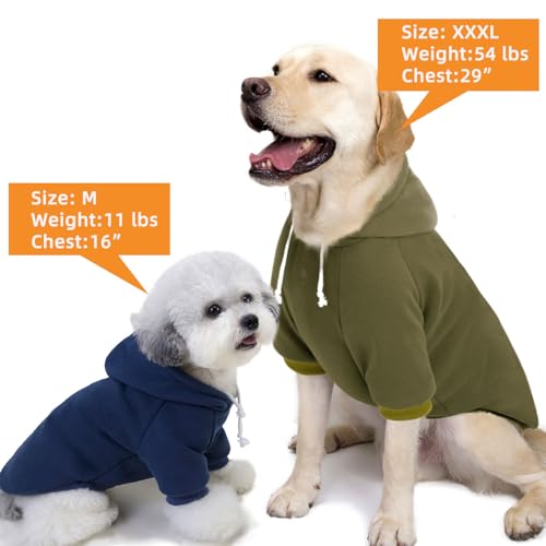 2-Pack Dog Hooded Sweaters & Jackets - Soft Dog Clothes Hoodie for Small/Medium/Large Dogs & Cats | All-Season Comfort & Fit, Stylish Pet Shirts Apparel & Accessories (Army Green, Navy, Large) - Image 5