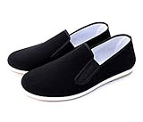AIRCEE Men Chinese Traditional Old Beijing Shoes Kung Fu Tai Chi Rubber Sole Shoes Black