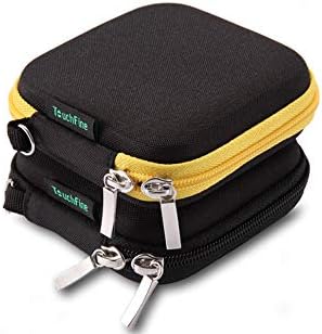 TouchFine Earbuds Carrying Case,Eva Hard Headphone Case for iPod/MP3/Earphones/Usb Cable(2Pack)-Black+Black/Yellow