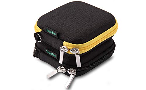 TouchFine Earbuds Carrying Case,Eva Hard Headphone Case for iPod/MP3/Earphones/Usb Cable(2Pack)-Black+Black/Yellow