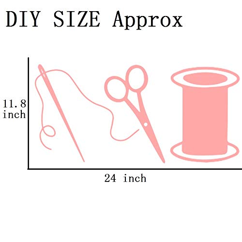 Bibitime Needle Thread Scissors Wall Decals Tailor's Shop Dress Cloth Sewing Store Window Sign Vinyl Sticker Home Art Pvc Murals For Living Room Women Bedroom Decor (Pink, 11.81" X 23.62") #TOP2