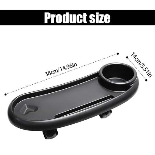 Wzhtuzi Universelles Kinderwagentablett, Snack Tablett für Kinderwagen 360-Grad Schwenkbar 3-in-1 mit Verstellbarem Clip Kinderwagen Getränkehalter Geeignet für die Meisten Kinderwagen mit Armlehnen