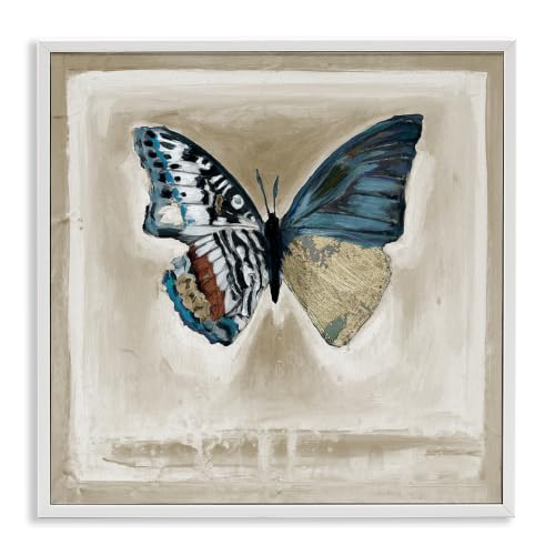 Butterfly Border Animal Floral, 17 x 17 Inch Framed Giclée Print