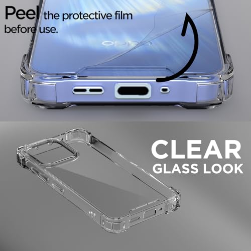 Image of Outlouders Back Cover for Oppo Reno 15F 5G Clear Transparent PC + TPU Bumper Case with Raised Edges for Shockproof Protection (Transparent)