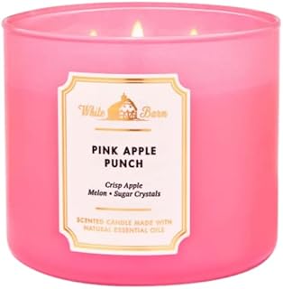 Bath & Body Works, White Barn 3-Wick Candle w/Essential Oils - 14.5 oz - 2022 Spring Scents! (Pink Apple Punch)