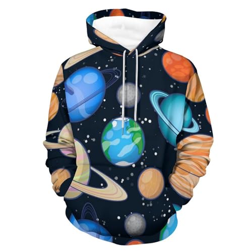 Hoodie planète UMENG pour vos soirées chill et sorties urbaines décontractées en taille S