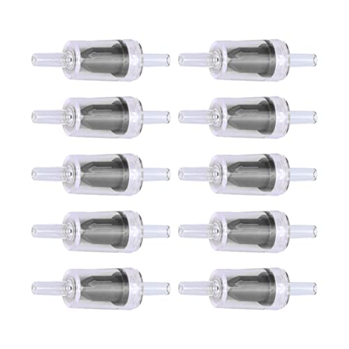 PP Air Pump Aquarium Check Valve 10 Pcs 1 Way Water Stop Valve Fish Tank (4mm Black)
