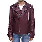 Printed no more Maroon Travis, heroes Touchdown Gaming Leather Jacket - Fashion Jacket Costume Cosplay (US, Alpha, X-Small, Regular, Regular, Touchdown Gaming Leather Jacket)
