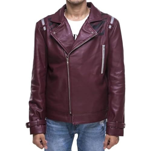 Printed no more Maroon Travis, heroes Touchdown Gaming Leather Jacket - Fashion Jacket Costume Cosplay (US, Alpha, X-Small, Regular, Regular, Touchdown Gaming Leather Jacket)