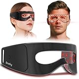Amifiy Red Light Therapy for Eyes, 4-in-1 3 Minutes Treatment Under Eye Red Light Mask, Targets Fine Lines, Eye Bags, Wrinkles & Dark Circles, Rejuvenating Eye Massager for Men Women (Black)