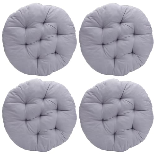Tutamaz Lot de 4 Coussins de Chaise Ronds et Confortables - 40 x 40 x 3 cm - Coussins de Sol Ronds - pour l'intérieur et l'extérieur - pour Salle à Manger,...