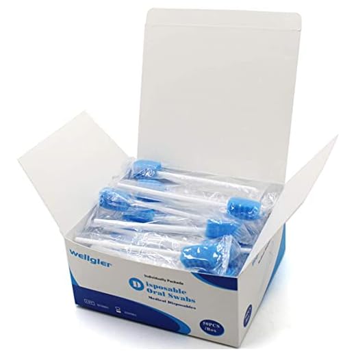 Disposable Oral Care Swabs Tooth Cleaning Mouth Swabs (50 Blue)