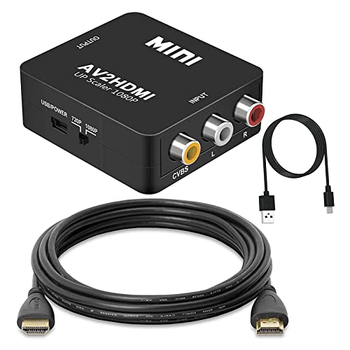 Kovake RCA auf HDMI Adapter mit 5 Fuß HDMI-Kabel, 1080P Composite CVBS AV zu HDMI Video Audio Konverter mit USB Ladekabel, Unterstützung von PAL und NTSC Cover