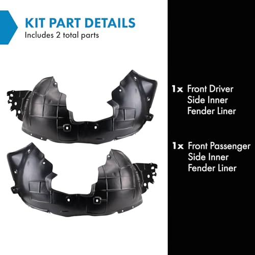 Image of TRQ Front Inner Fender Liner Set Compatible with 2014-2016 Buick LaCrosse GM1248256 GM1249256