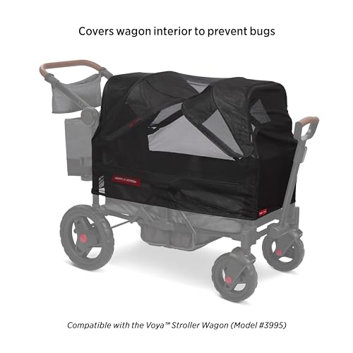 Miniatura 2 de Radio Flyer Voya - Accesorio Para Cochecito De Bebé, Malla Mosquitera Con Bolsa, Cubierta De Mosquitera Para Cochecito De 2 Plazas De Lados Bajos