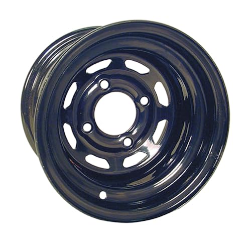 Red Hawk TIR-412 Wheel - Steel, Black 8 Window, 10x7 3:4 offset Golf Carts by RHOX - Used condition - US$35.86