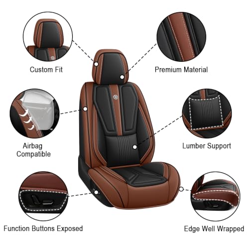 Image of Custom Car Seat Cover for Jeep Gladiator 2020-2026,Easy install,Black Brown