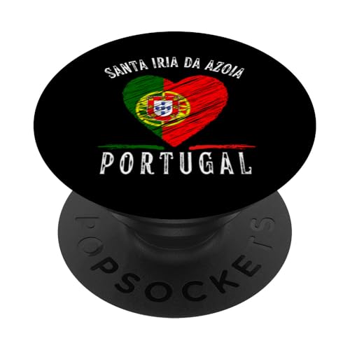 Portugal Flag Heart Santa Iria Da Azoia City PopSockets PopGrip Adhésif