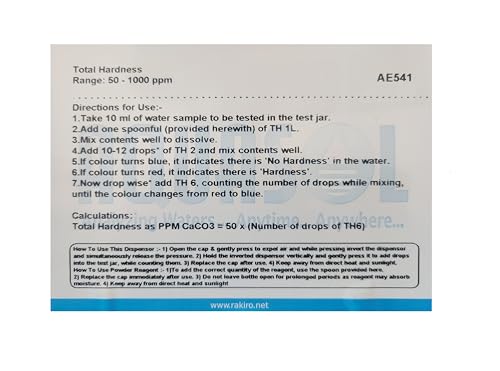 Image of Aquasol Total Hardness Test Kit 500 Tests [Range: 50-1000 PPM (MG /L)]