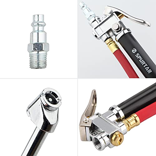 Spurtar 10120 PSI Heavy Duty Tire Inflator Gauge Air Chuck with