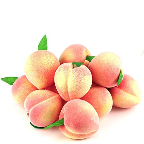 Image of Ulalaza 12Pcs Fake Peach Artificial Fruits Model Lifelike Peaches Home House Kitchen Party Decoration Desk Ornament