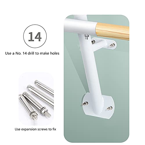 Sbarra da Balletto Doppia, Sbarra da Balletto a Parete 100/150 cm per la casa, Soggiorno, Sala da Ballo, Balletto di Stretching per Bambini Adulti (Dimensioni: 150 cm, Colore: Bianco)