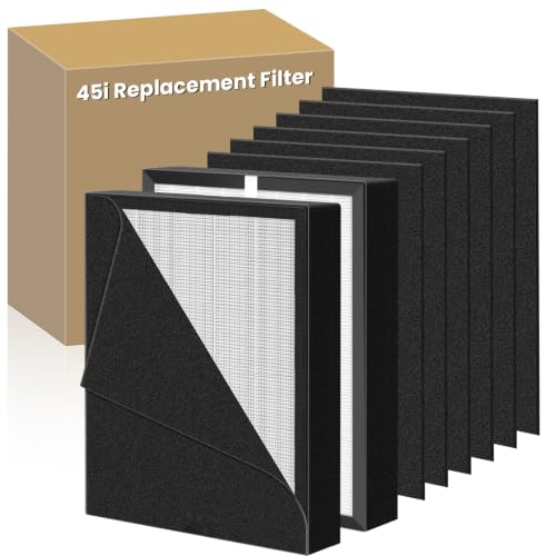 Image of 45i Replacement Filter for Alen BreatheSmart Flex Bh400 & 45i Air Purifier | 3-in-1 45i HEPA Fresh Filter+ Activated Carbon Pre Filter, B4-Pure / Fl40, 2 Pack Hepa+4 Pack Carbon Filter
