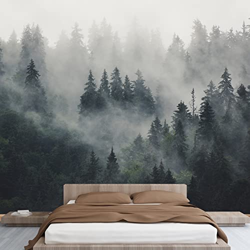 Signwin Wall Mural Foggy Forest Removable Self-Adhesive Wallpaper Wall Decoration For Bedroom Living Room - 66X96 Inches #TOP2