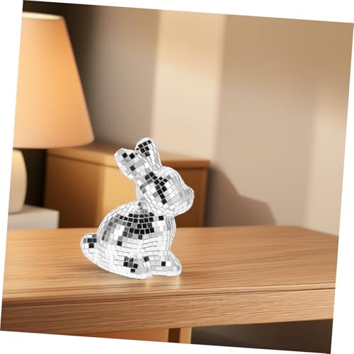 Estatua disco espejado brillante para bodas, fiestas y escenarios: diseño único artesanal para celebraciones festivas y adornos de mesa miniatura 6