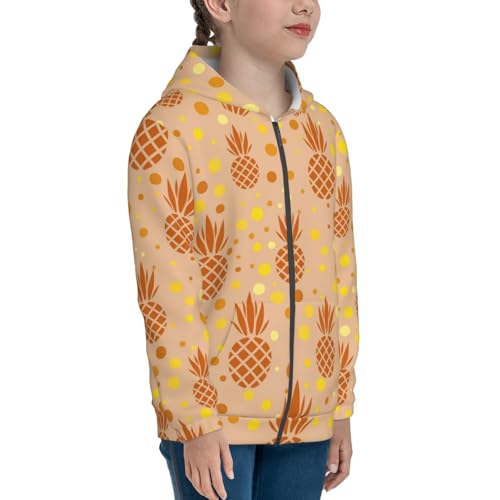 Pineapples Kid Hoodies Boys Zip Up Sweatshirts Girls Pullover with Pocket4