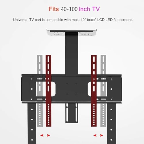 Soporte móvil para TV de piso para pantallas 40-100" miniatura 6