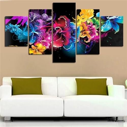 Grand Diamond Painting Adulte 5D DIY Fleur : Kit Broderie Diamant 200x100cm