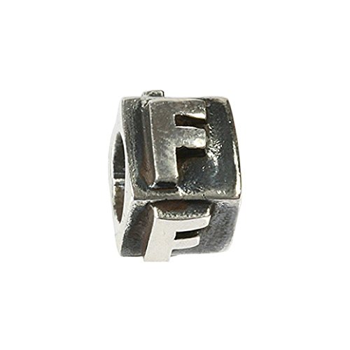 Carlo Biagi Bead 925 plata letra F pulsera colgante BLPF