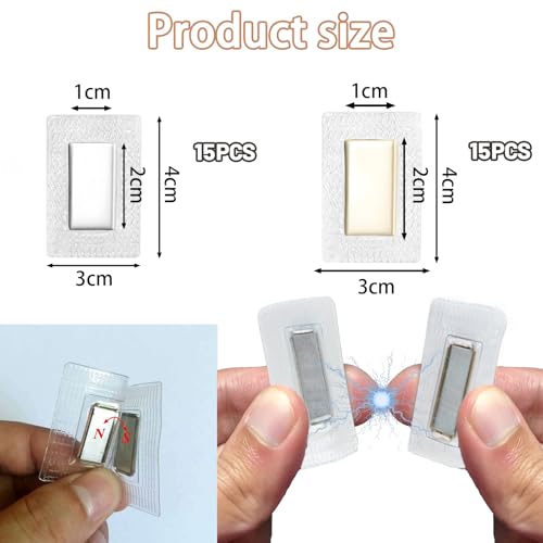 30 Stück Magnetknöpfe Zum Annähen, Magnete Zum Einnähen, Starker Magnetverschluss Für Taschen Und Kleidung, Versteckte Mini Magnete Mit PVC-Beschichtung, Ideal Für Nähprojekte Wie Vorhänge Und Taschen
