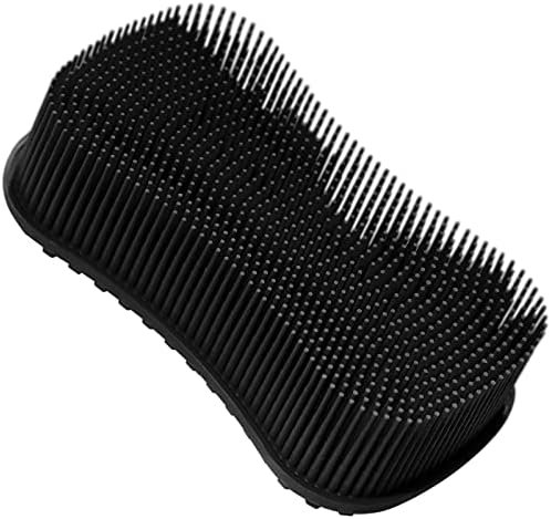 Silicone Body Scrubber, Elfrhino Shower Brush For Gentle Scrub Skin Exfoliation, Lathers well, More Hygienic, Gentle Massage with Silicone Loofah For Use In Shower to Improve Cellulite Black