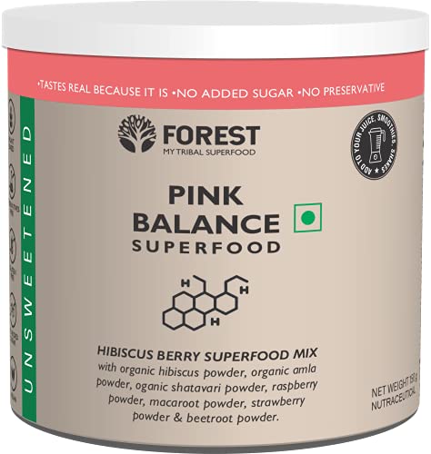 Forest Pink Balance- Superfood Mix for her balanced Hormones, PCOD, PCOS, Good periods, Reduce Mood Swings, PMS and Menopause -with Hibiscus, Shatavari & much more