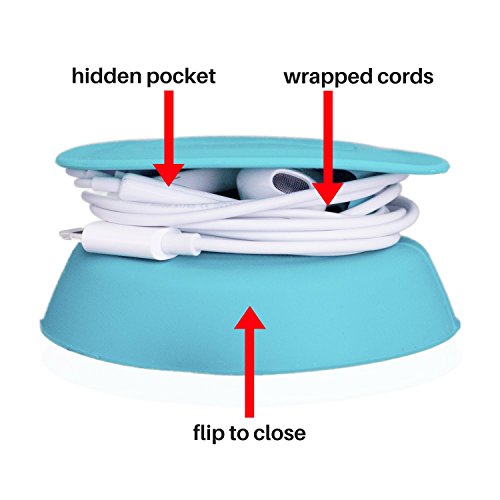 Budley - Tangle-Free Earphone/Earbud Case, Compact Storage System, Silicone (Teal, Set Of 1) #TOP1