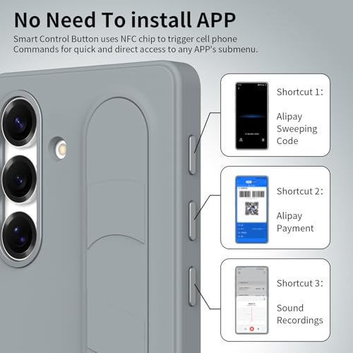 Image of for Samsung Galaxy S24 Plus 5G with Smart Button, Standing Grip Phone Case with Kickstand, for Samsung S24 Plus 5G Case Smart Button Cover | Hand Strap | Soft Touch | Stand Grip | Smart Butto