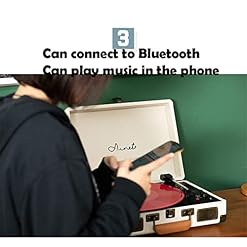 Tourne-disque rétro, phonographe, tourne-disque vintage portable vintage avec récepteur Bluetooth et intégré pour chaque famille - Les Beatles, Paul McCartney, John Lennon, RIngo Starr, George Harrison Tourne-disque rétro, phonographe, tourne-disque vintage portable vintage avec récepteur Bluetooth et intégré pour chaque famille – Image 3