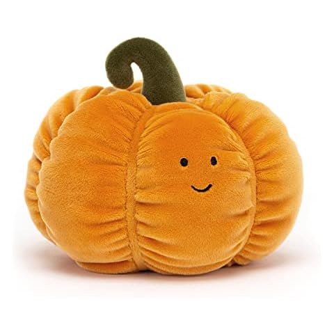 Jellycat Vivacious Vegetable Pumpkin Stuffed Plush, 6" | Fruit Plush Toy | Classic Children's Gift | Halloween Plush Cover