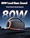 Ajblg Portable Bluetooth Speaker, IPX7 Waterproof Outdoor Speakers, Subwoofer, 80W Speakers Wireless Bluetooth withe 2EQ, USB Playback, TWS Pairing, RGB Lights, 24H Playtime for Party, Home, Camping