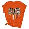 Casual Short Sleeve T-Shirt with Print for Stylish Everyday Wear Comfortable Crew Neck, orange, L #2