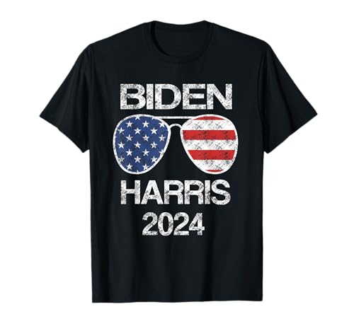 Biden Harris 2024 - Occhiali da sole vintage con bandiera americana Maglietta