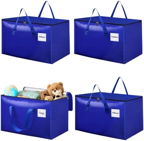 Withosent 100L Large Storage Bag, 4 Pieces Waterproof Moving Bags...